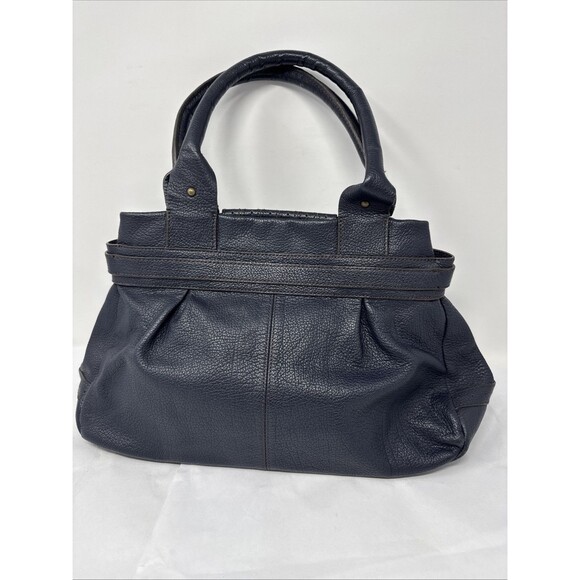 Adrienne Vittadini Black Leather Double Handle Shoulder Handbag Purse Hobo - Picture 5 of 9